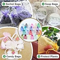 Vista 4 de Ableme Deco Bolsas de organza azul real de 3 x 4 pulgadas (100 unidades), bolsas de regalo de malla transparente con cordón, bolsas de joyería