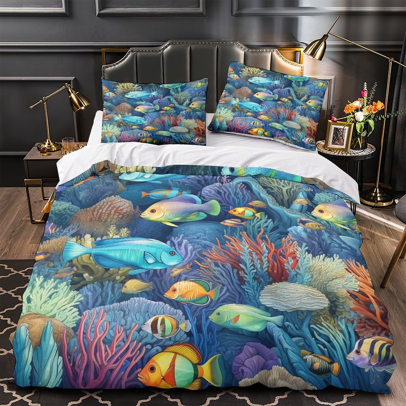 Housse de couette anti acarien fermeture éclair parure de lit douce