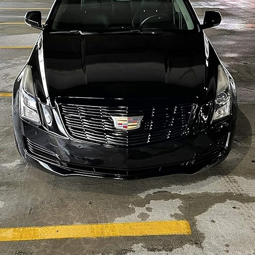Miniatura 5 de SlickMod, Revestimiento de vinilo opaco cromado para parachoques delantero Cadillac ATS 2015-2019 (borde frontal completo, negro brillante)