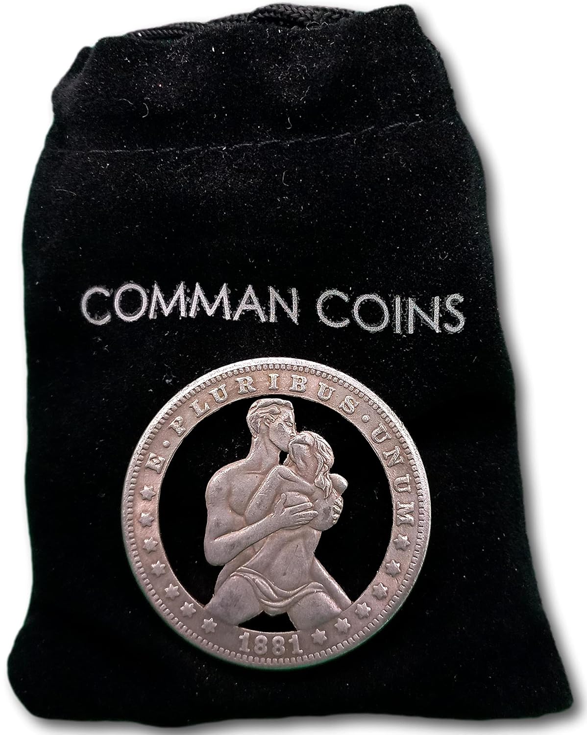 Hobo Coin Cut Coin Kissing Couple Love Forever Sexy Woman