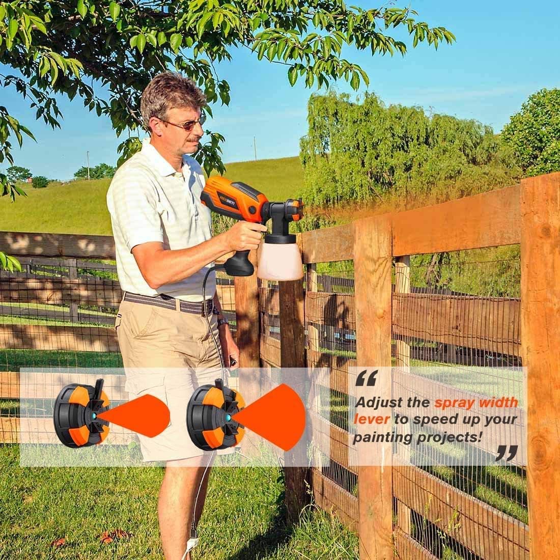 80% оƒƒ Dіѕсоunt REXBETI 700 Watt High Power Paint Sprayer, 1000ml/min Hvlp Home Electric Spray Gun with 1000ml Container, Easy Spraying and Cleaning, 6 Nozzle Sizes (1 Nozzle has Already Been Installed on The Gun)