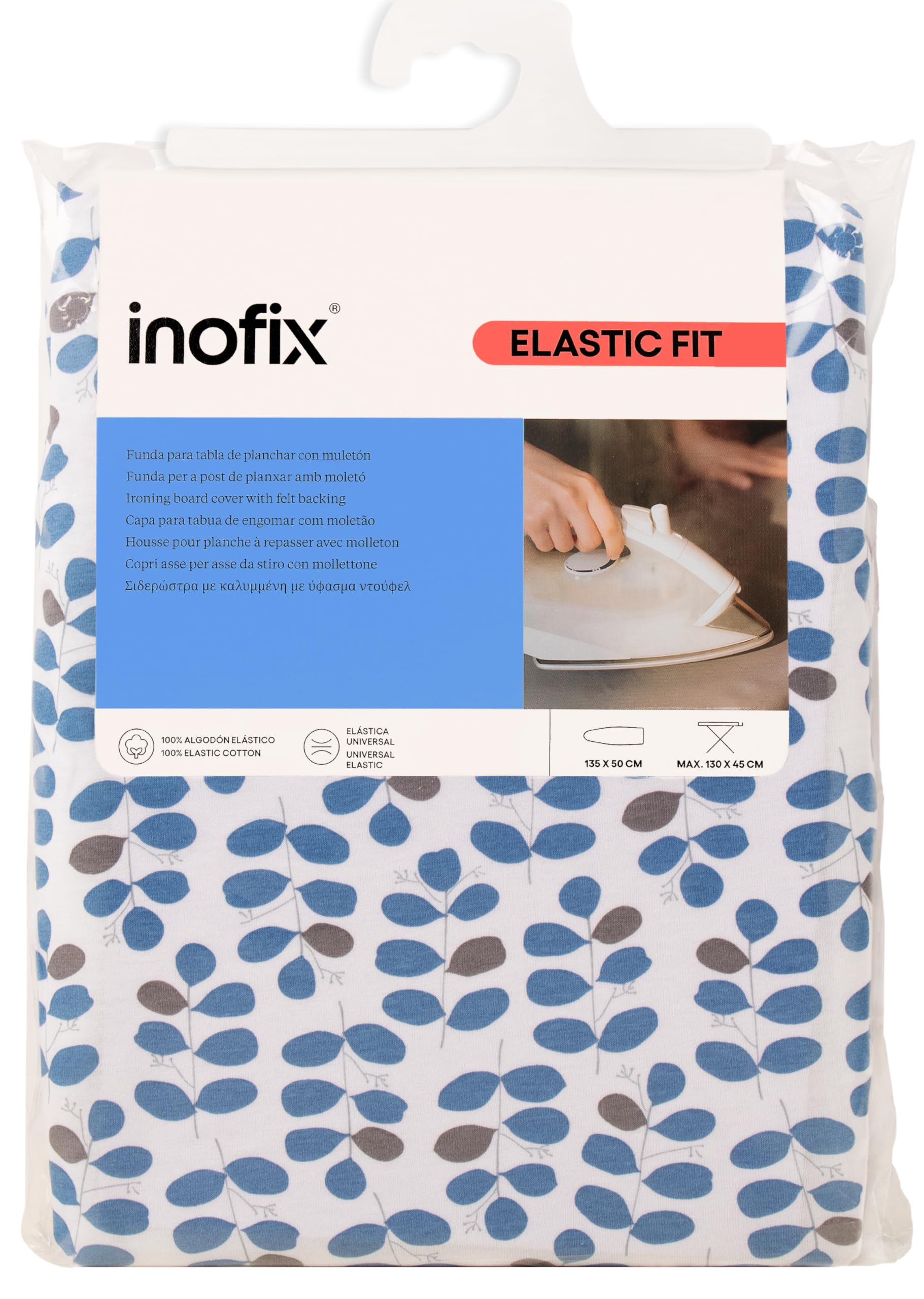 Inofix - Funda Elastic Fit para Tabla de Planchar de hasta 130 x 45 cm