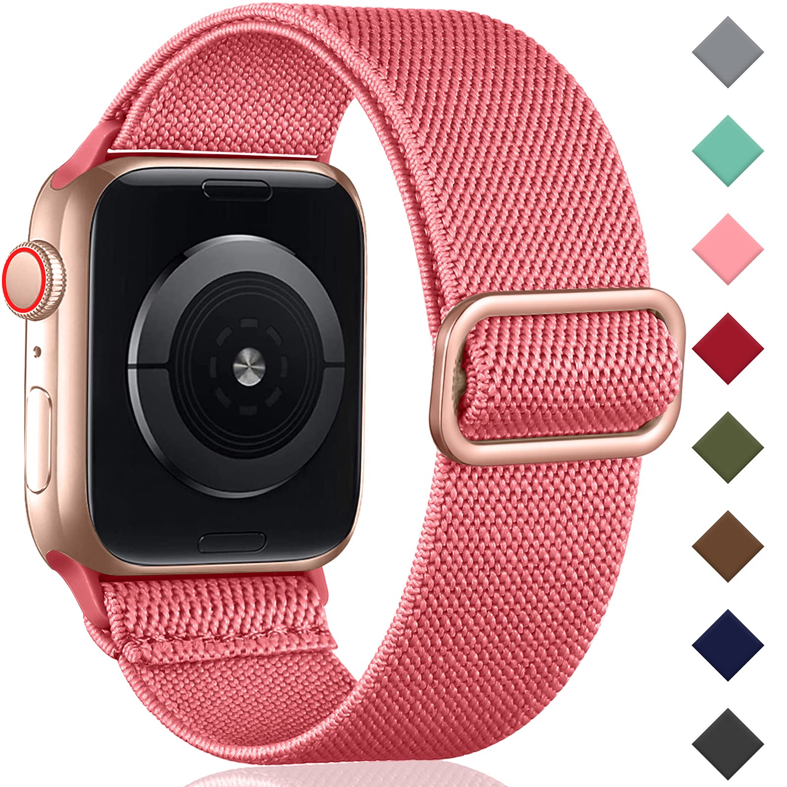 Oielai Solo Loop Straps Compatible with Apple Watch Strap 38mm 40mm 41mm 42mm 44mm 45mm 46mm 49mm, Adjustable Stretch Nylon Sport Band for iWatch Series 11 10 9 8 7 6 5 4 3 2 1 SE Ultra — view 20