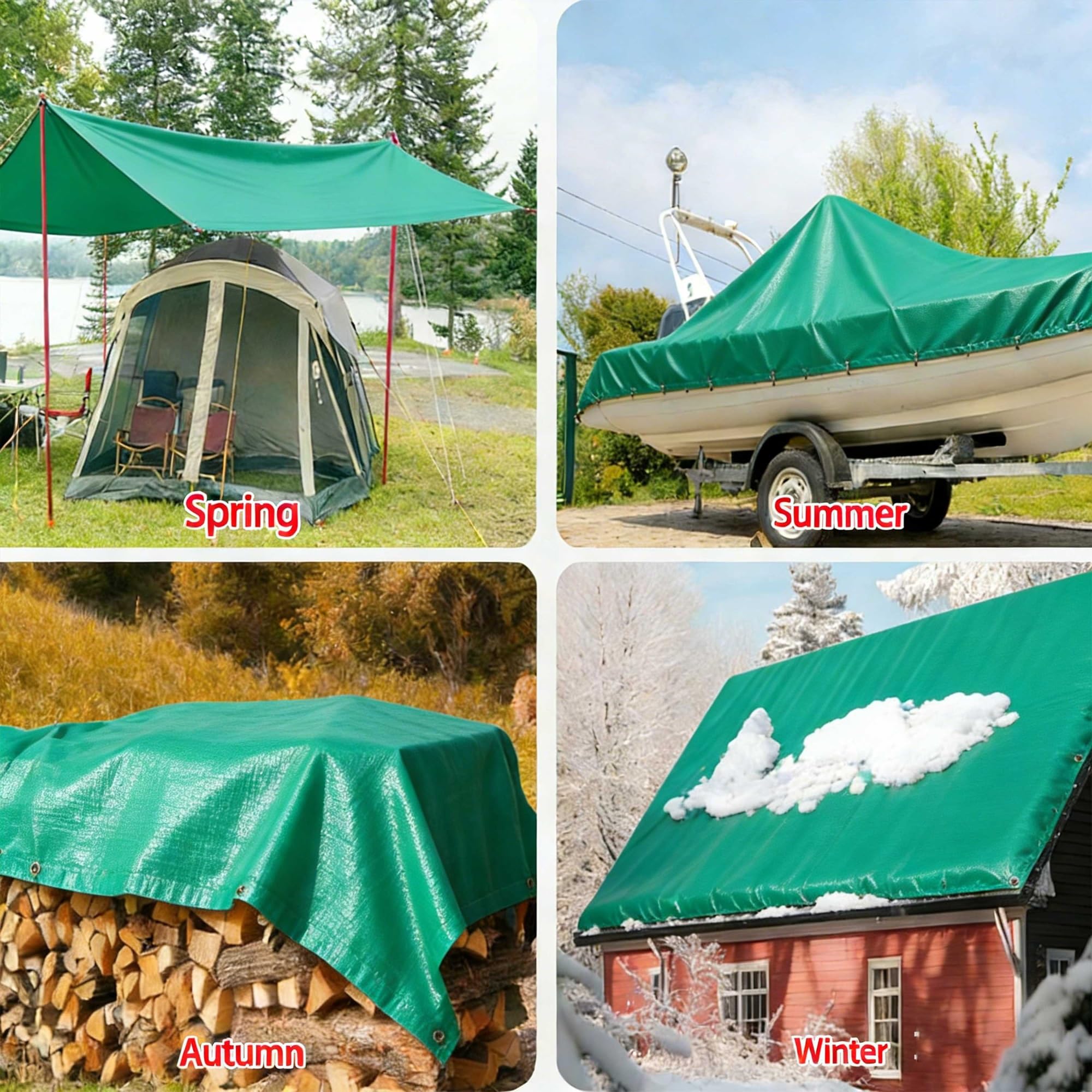 Abdeckplane 200g/m² PE 3x11m Gewebeplane Schutzplane Allzweckplane Bootsplane Zeltunterlage für Camping & Outdoor Garten wasserdichte mit Ösen LKW Plane,Reißfest, UV-stabilisiert,Grün