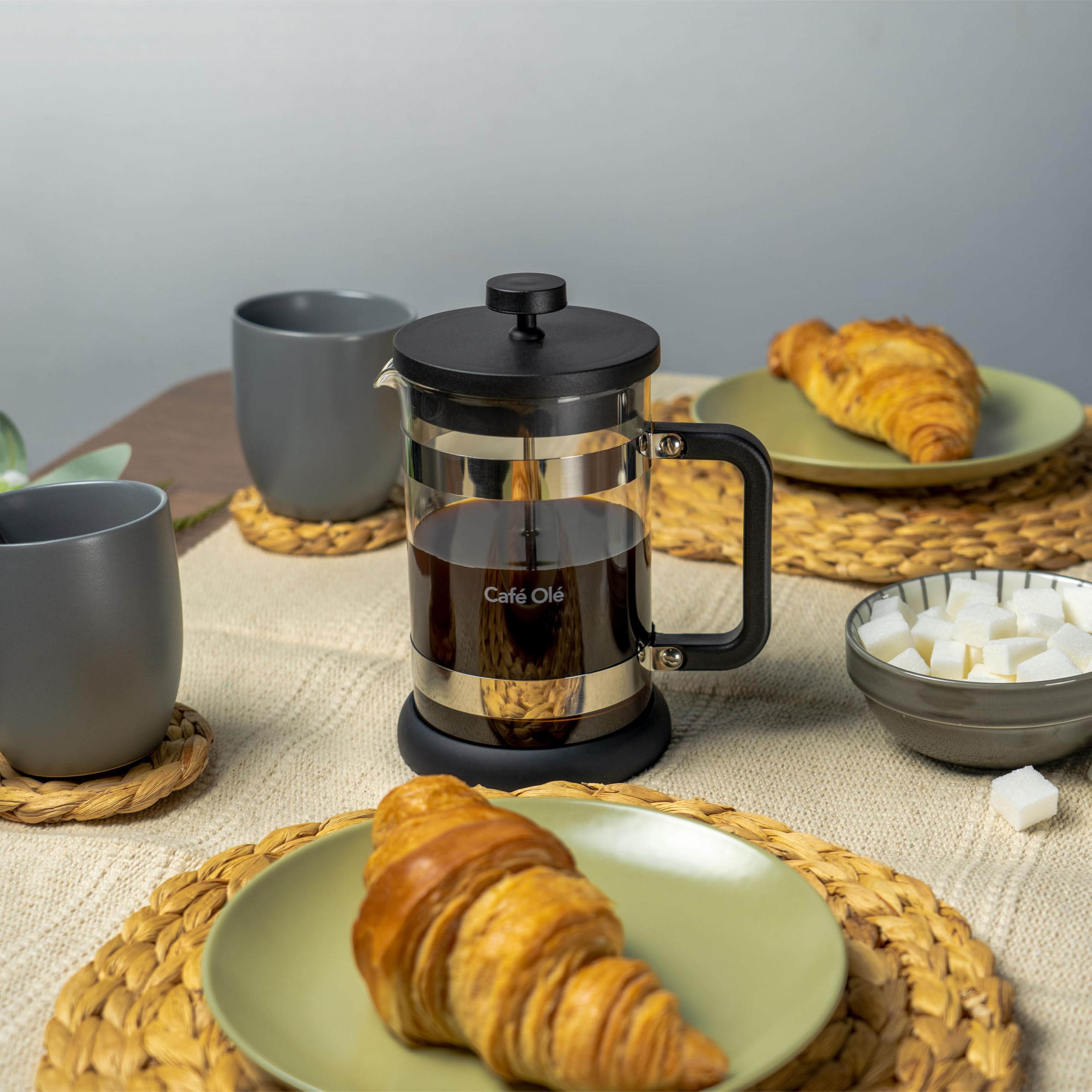 Café Olé Moderno Cafetière, French Press coffee maker, stainless steel mesh filter - Image 3