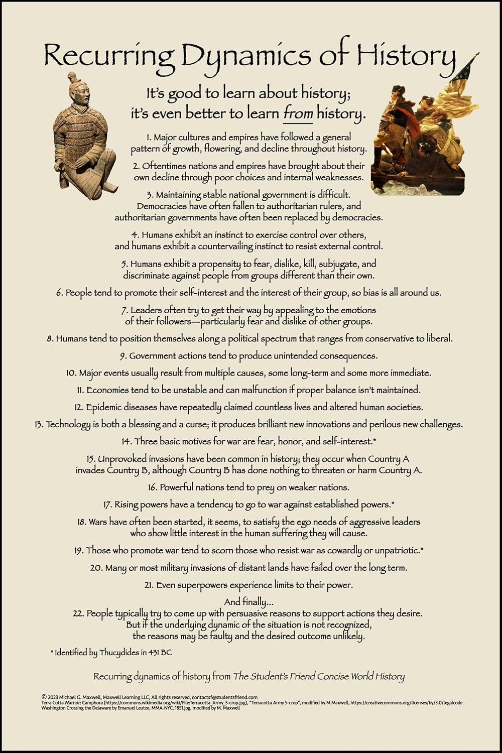 Maxwell Learning Recurring Dynamics of History Poster (Large 24" x 36")
