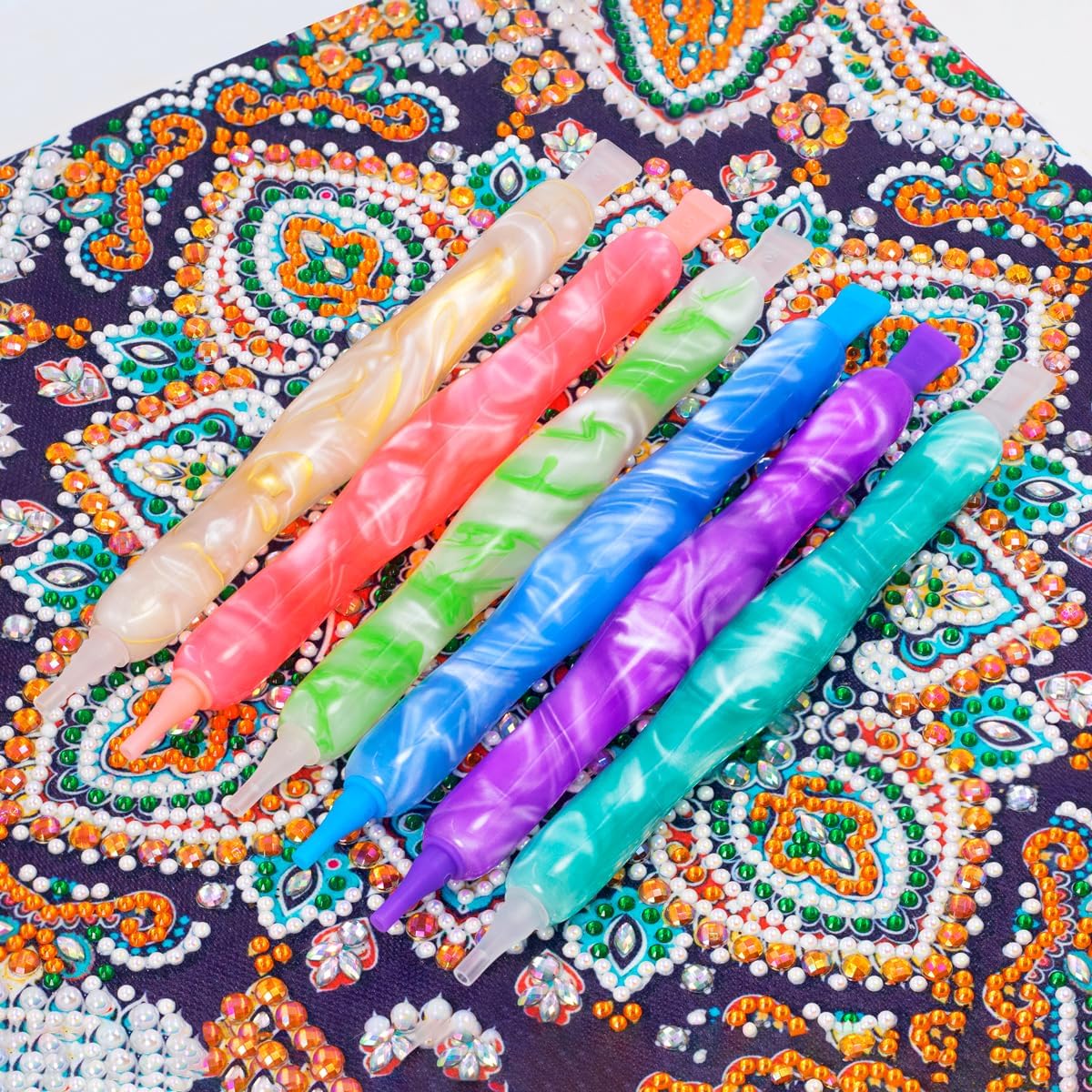 Praise V Do Diamond Painting Art Drill Beading Pen Kit Tool Accessories Stylus Drill Pen with Tips and Clays for Diamond Painting Nail Art Diamond Art Hot Pink image 3