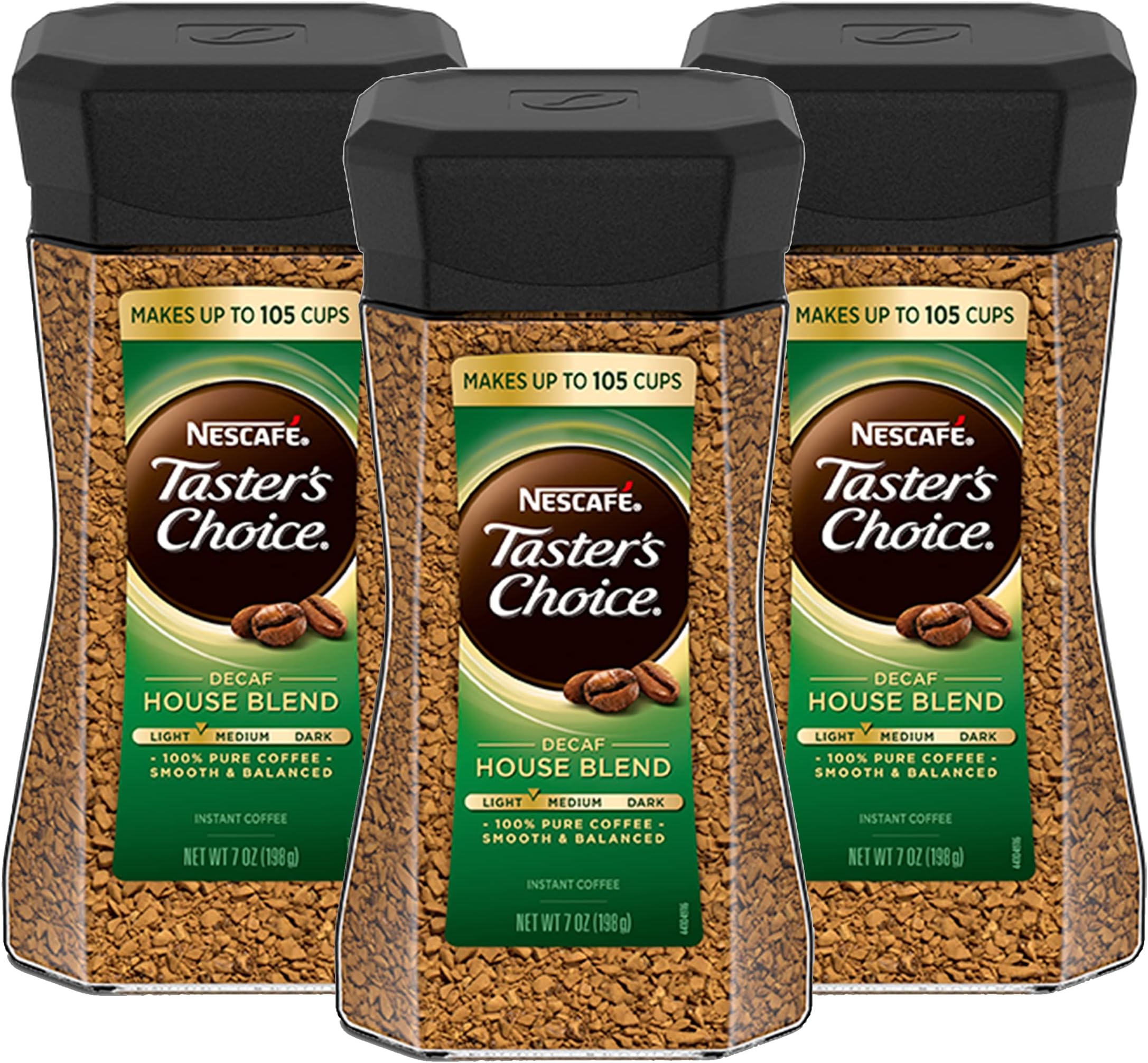 Nescafe Taster's Choice Instant Decaf Coffee, 7-Ounce Canisters (Pack of 3)