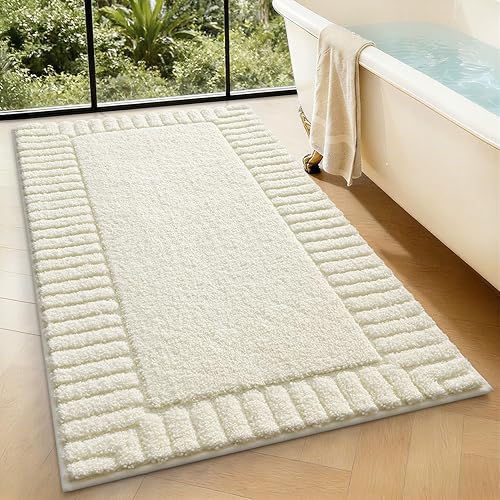 Miniatura 13 de LUMI Alfombras de baño antideslizantes con parte trasera de goma, alfombra de baño de microfibra de felpa extrasuave, absorbente, lavable a máquina,