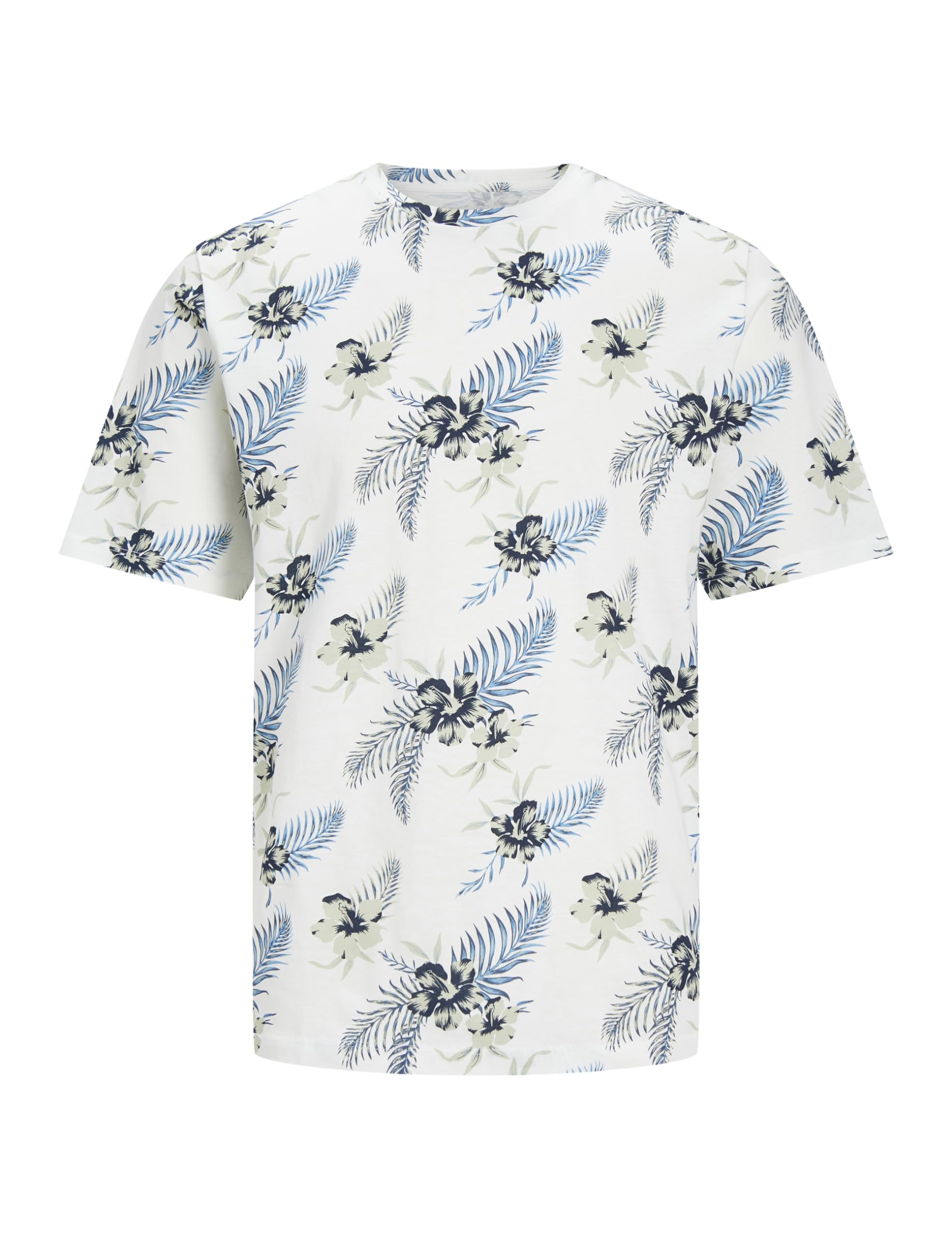 JACK & JONES JJCHILL AOP Tee SS Crew Neck, Cloud Dancer, M