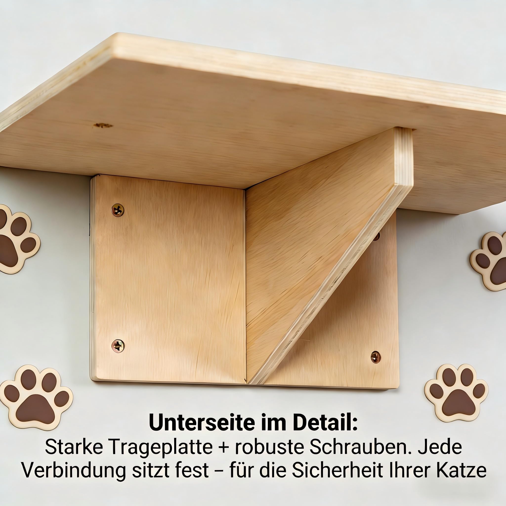 12-teiliges Katzenregal-Set, Wandmontiertes Katzenspielzeug-Set mit Katzenbrücke und Kratzbaum, Großer Wandmontierter Kletterbaum-Aktivitätszentrum für Katzen, Kletterwand für Wohnungskatzen zum Schla