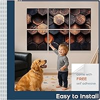 Vista 25 de BUBOS - Paquete de 8 paneles acústicos artísticos y autoadhesivos de insonorización, 48 x 32 pulgadas, acondicionamiento acústico y decorativos