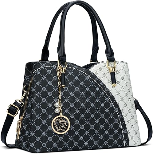 Miniatura 8 de KKXIU Monederos y bolsos de mano con triple compartimento para mujer, bolso de mano con asa superior 5-verde,1-negro,1-Rosa,2-Azul,2-Olive,rosado