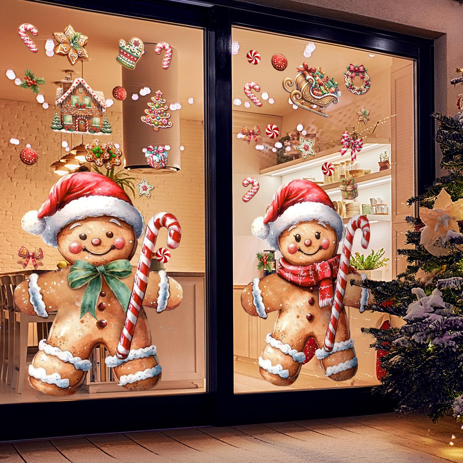 Autocollants de fenêtre pain d'épices Noël Epakh 90x40 cm