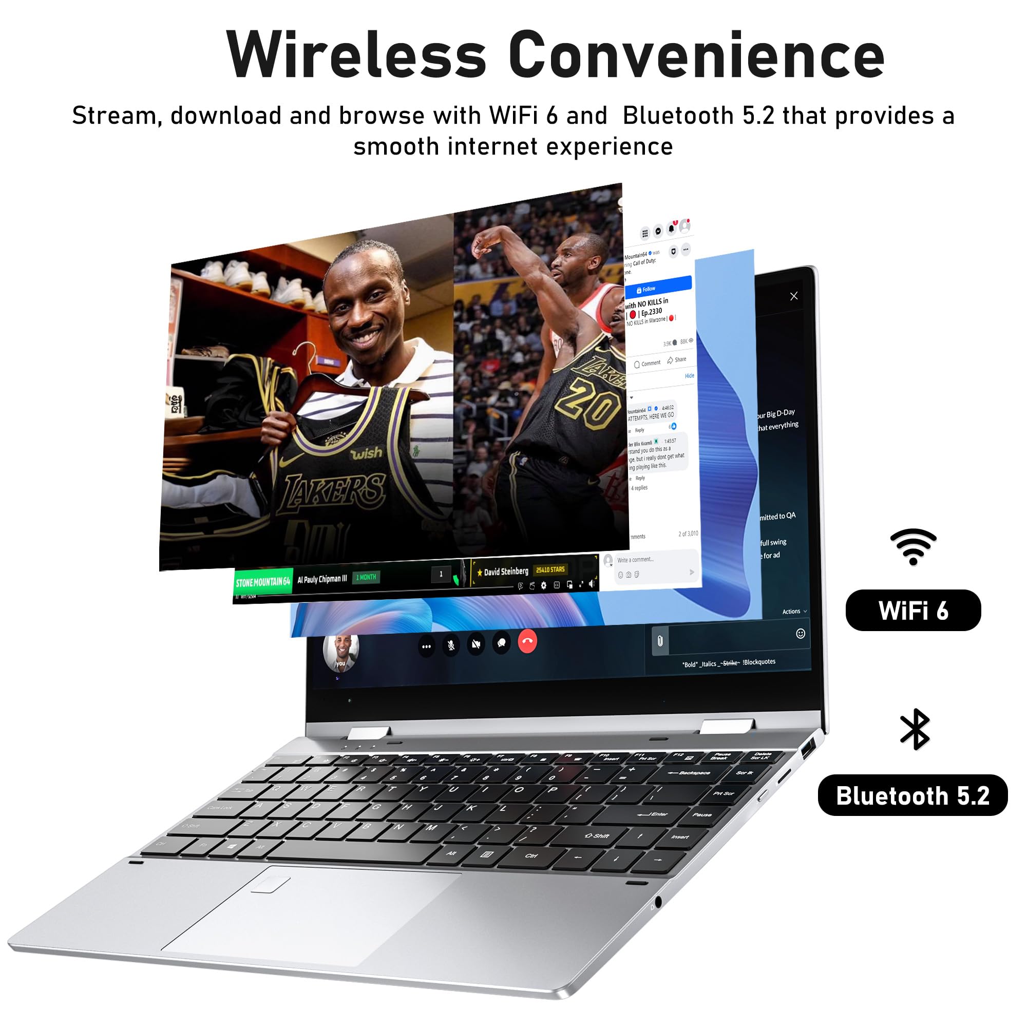 Ordinateur Portable 2-en-1 FUNYET 14" - Processeur Intel Core I7-1265U - 16 Go RAM - 512 Go SSD - Écran Tactile Rotatif 360° - Windows 11 - 11