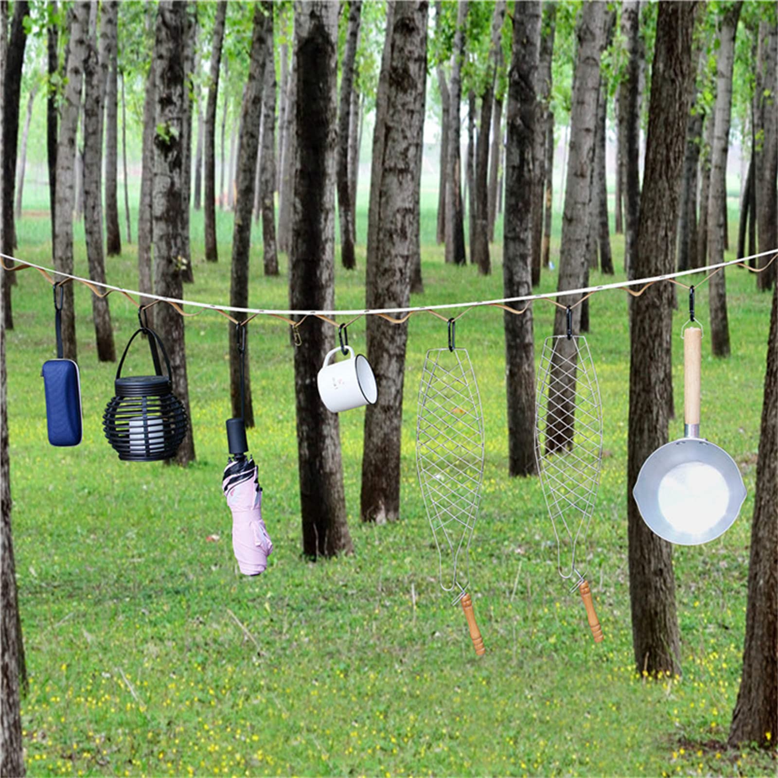 Corde à Linge Portable avec 25 Trous pour Vêtements,Corde à Linge de Voyage Coupe Vent en Cuir PU Extensible Rétractable Élastique Corde à Linge pour Jardin,hôtel de Vacances