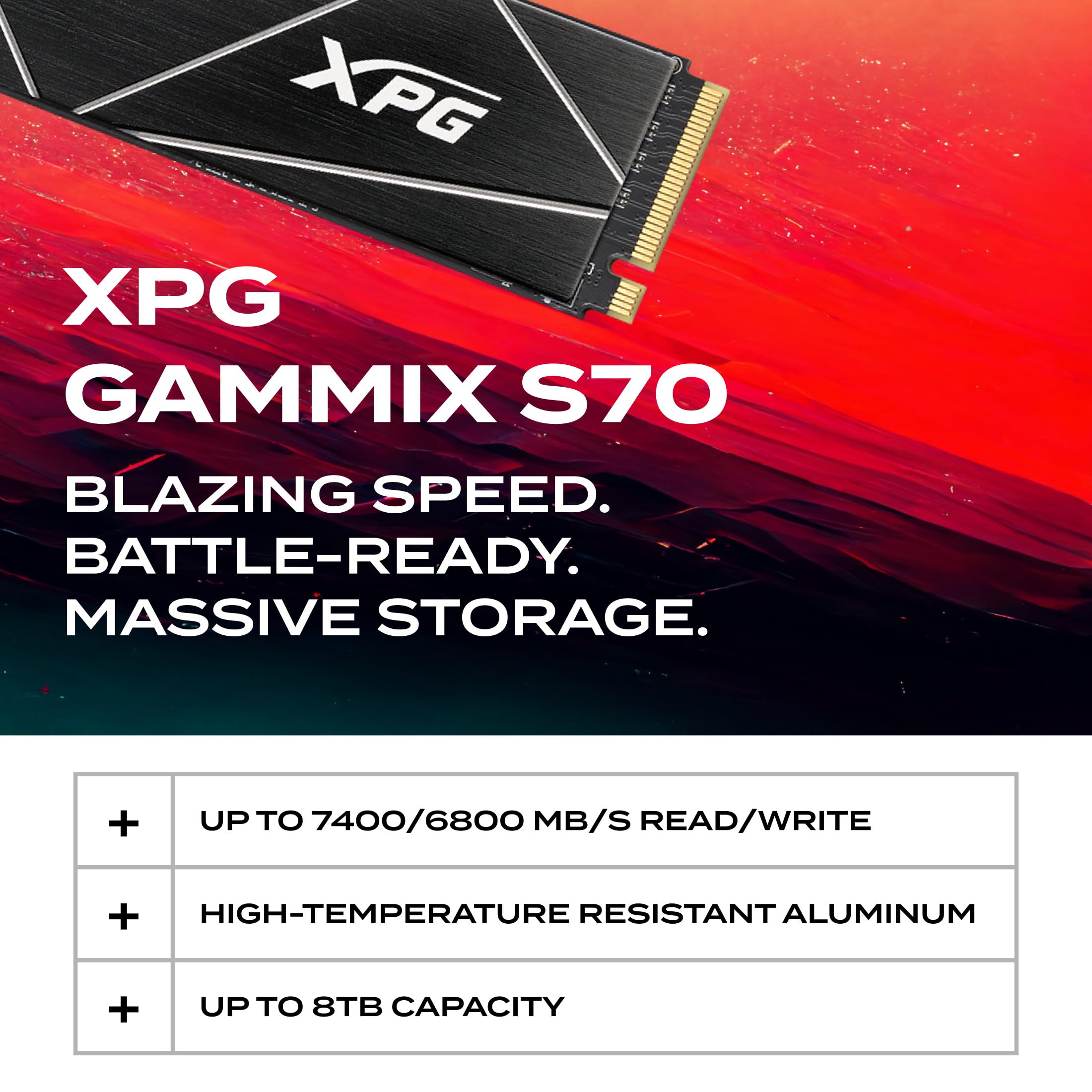 Amazon | XPG GAMMIX S70 BLADE 4TB (読取最大 7,400MB/秒) 付属