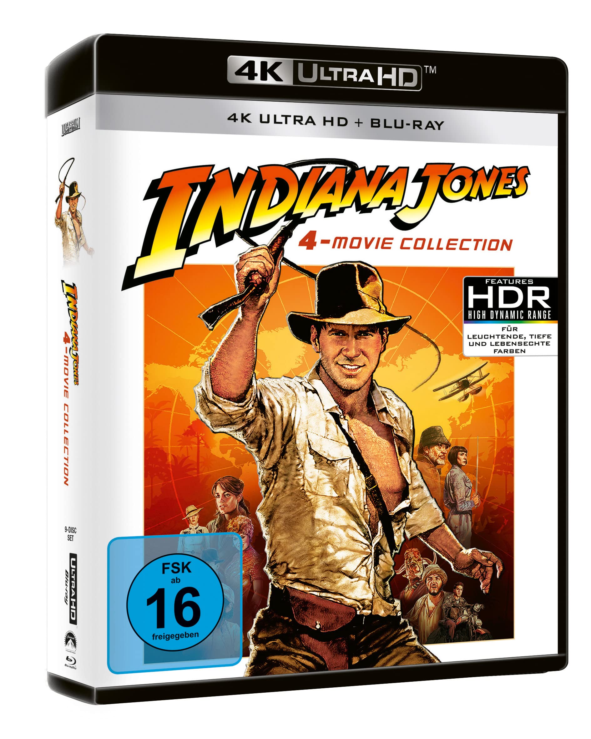 Indiana Jones - 4-Movie Collection (4 4K Ultra HDs) + (4 Blu-rays) + (Bonus Blu-ray)