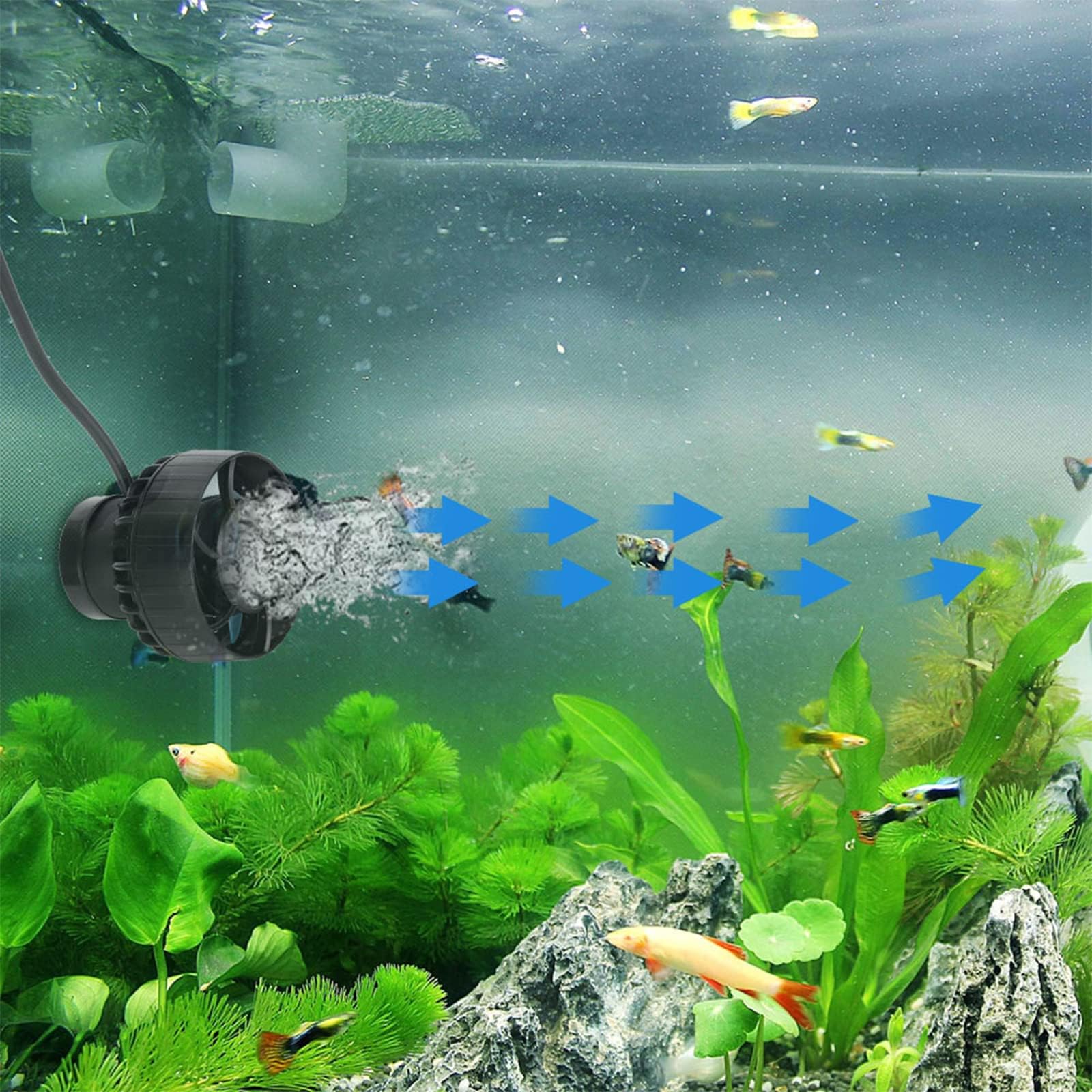 Bomba de Flujo Para Acuario, Bomba Para Hacer Olas con Controlador Inteligente, Protección Contra Combustión en Seco y Silenciosa, Bombas de Circulación Para Peceras, Acuarios, Estanques, Fuentes 30w