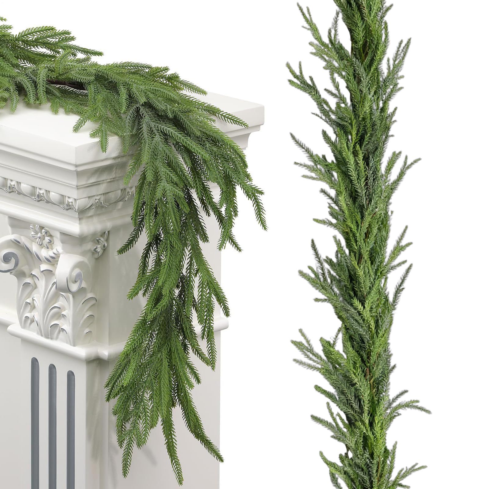 Guirlande de porte de Noël artificielle ultra dense de 180 cm aspect pin naturel végétal