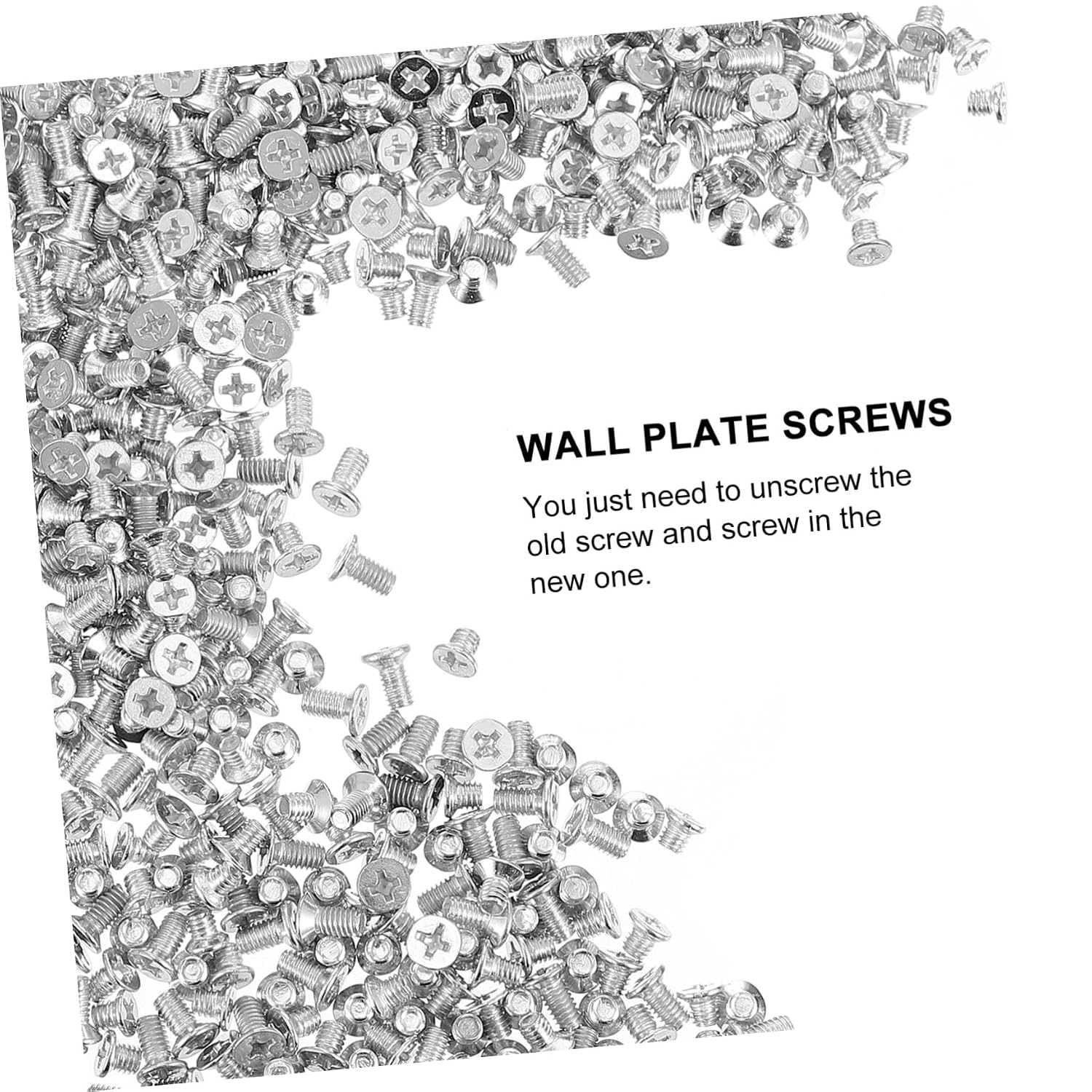 Luxshiny 600pcs Wall Plate Screws Milled Slot Head Replacement Screws for Outlet Covers Compatible with Duplex and Toggle Plates Easy Installation
