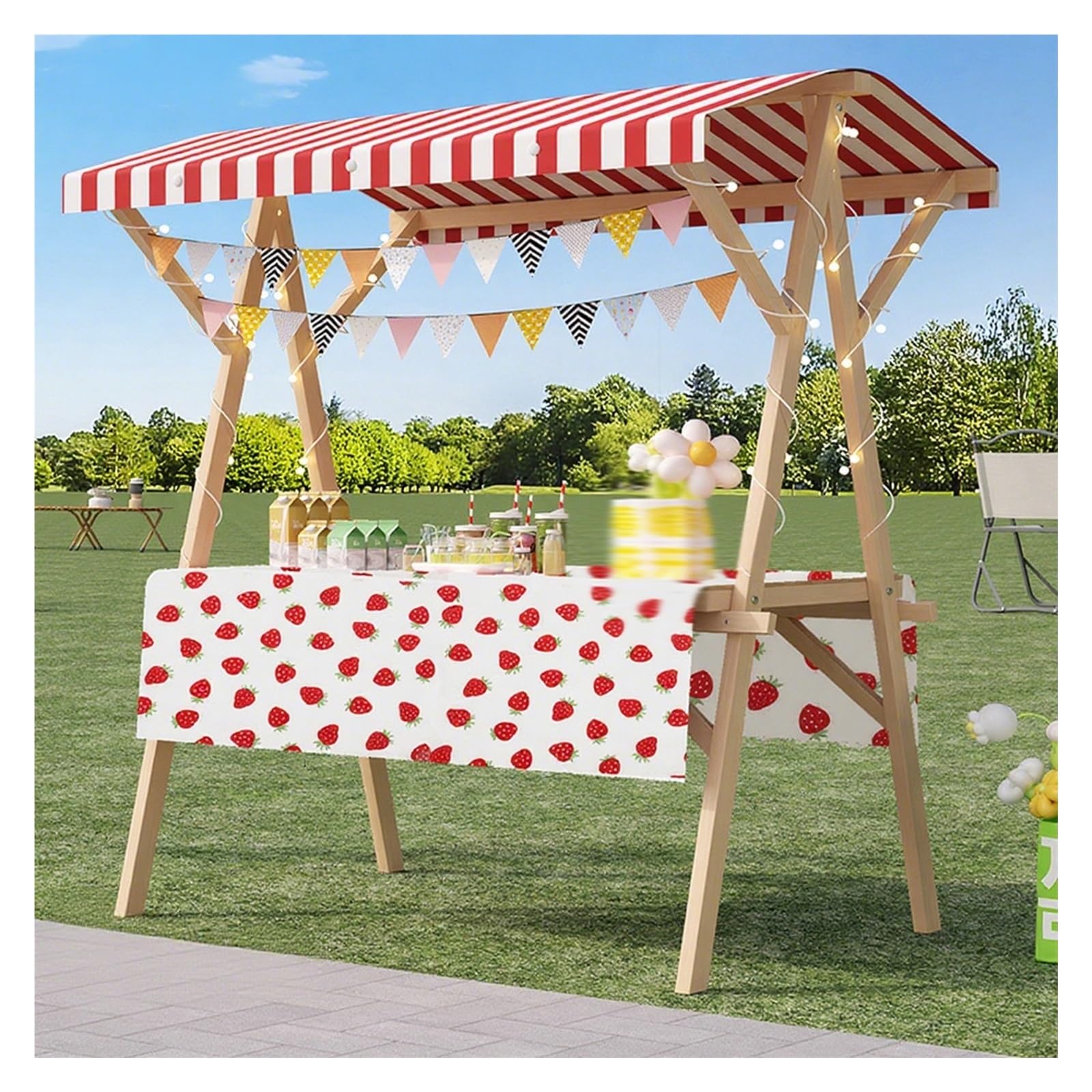 LJYKBFL Portable Vending Cart with Canopy for Outdoor Events and Markets