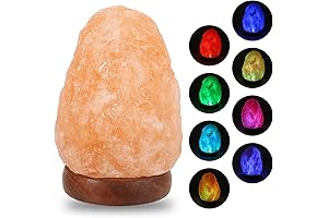 Himalayan Natural Rock Crystal Salt Lamp with 7 Colors