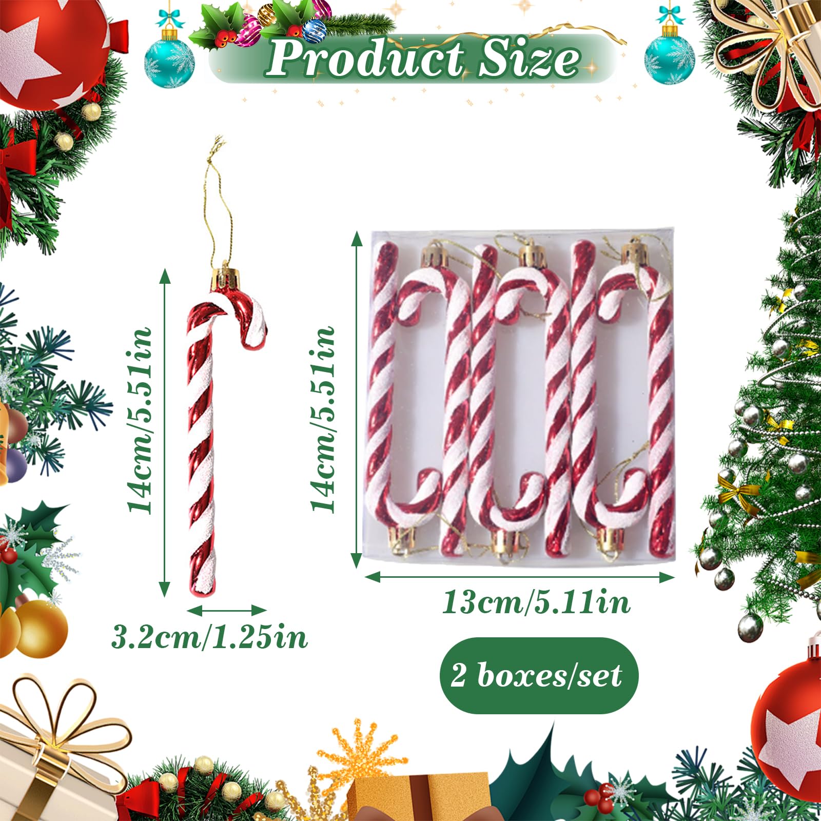 12 Piezas De Purpurina Bastones Caramelo 14 CM Navidad Rojo Plateado Bastón Caramelo Navidad Bastones De Caramelo Adorno Christmas Decorations Adornos Arbol