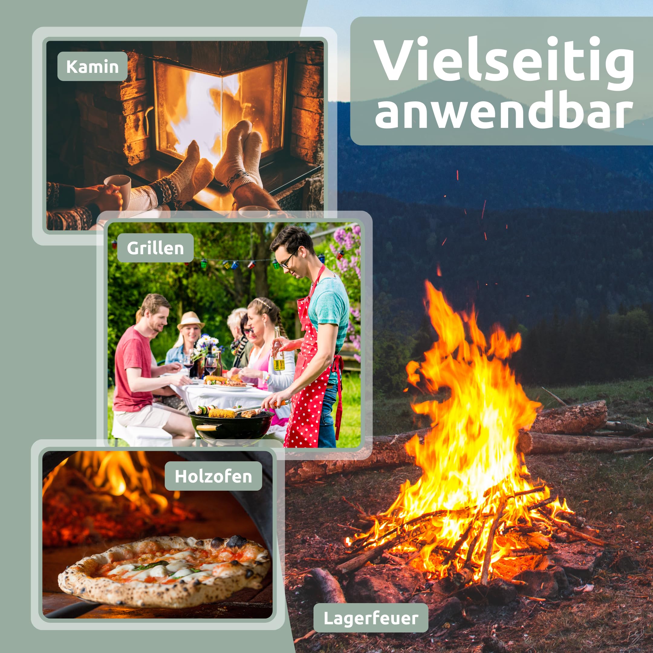 holz4home® Anfeuerholz Getrocknet 30kg I Nadelholz Anzündholz Ofenfertig Trockenes Anmachholz I Ideales Anfeuerholz für Grill Kamin Ofen BBQ Smoker als Kaminanzünder Grillanzünder