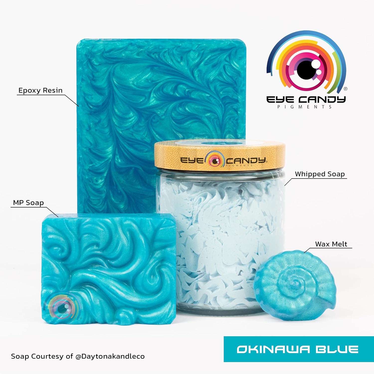 Eye Candy Premium Mica Powder Pigment “Okinawa Blue” (25 gr) Multipurpose DIY Arts and Crafts Additive | Natural Bath Bombs, Resin, Paint, Epoxy, Soap, Nail Polish, Lip Balm