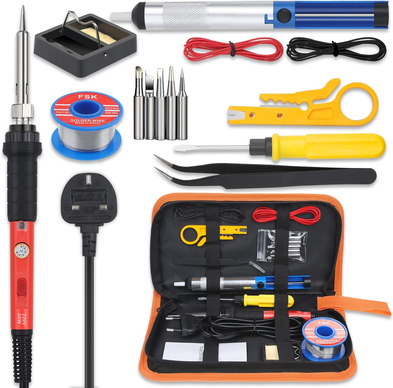 Vastar Soldering Iron Kit,60W Adjustable Temperature SolderingIron Gun