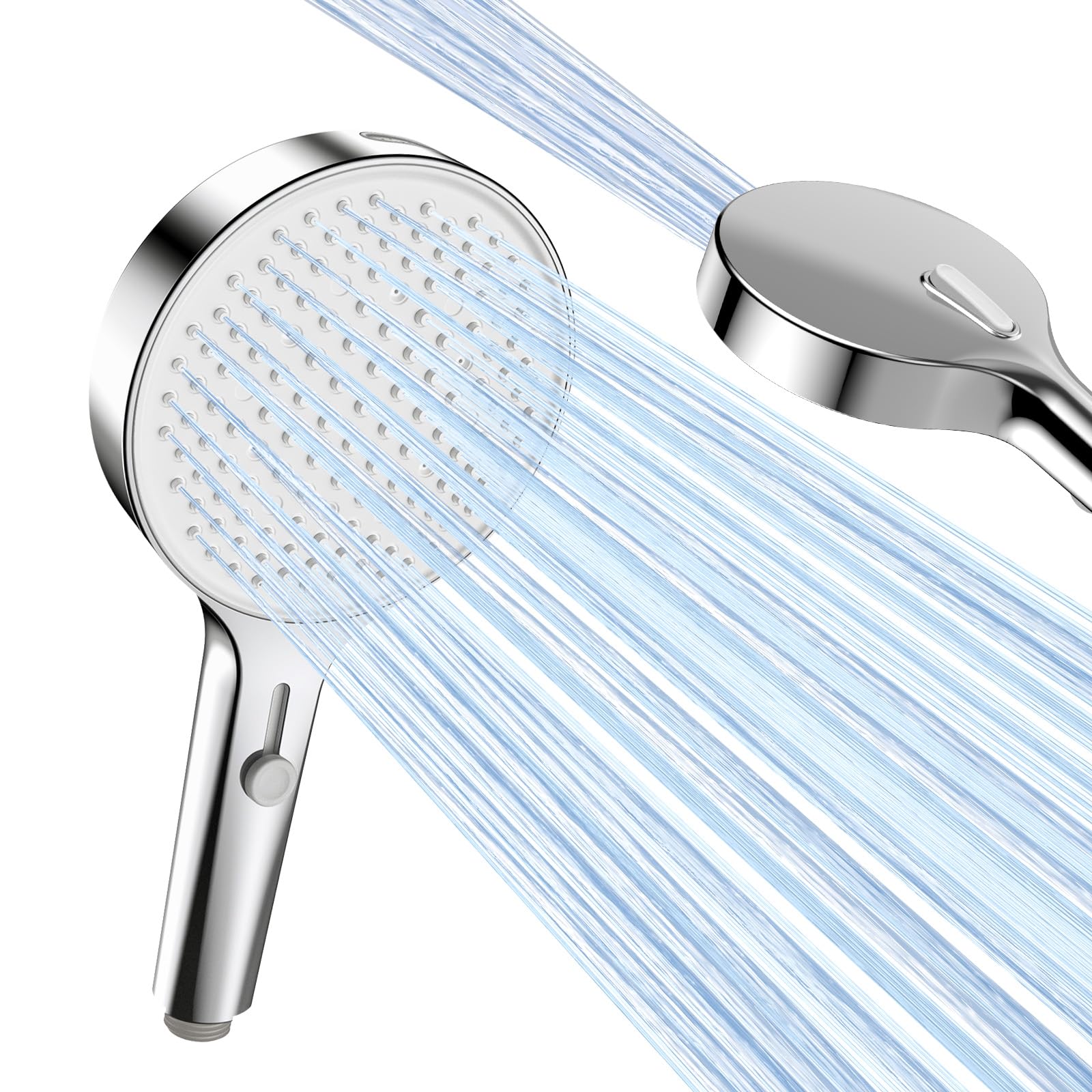 Luxear High Pressure Shower Head, 13cm Large Handheld Shower Head with 3 Spray Jet Modes,Water Saving Power Showerhead Universal for Low Water Pressure