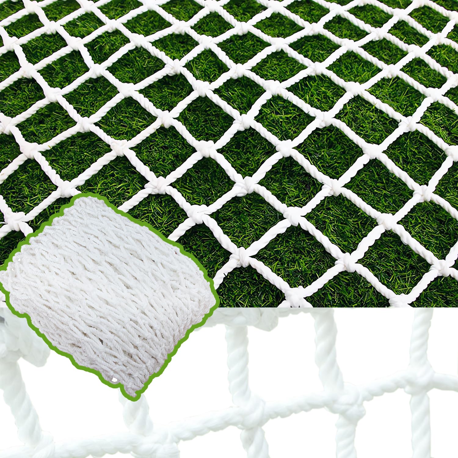 GYUEZX Child Safety Net,White Nylon Protective Net,6mm Thick Rope 3cm Mesh Balcony Net for Kids Pet,Playground Cargo Net,Wall Decorative Fence Net,Protective Stairs Railing Netting,3x6.5m