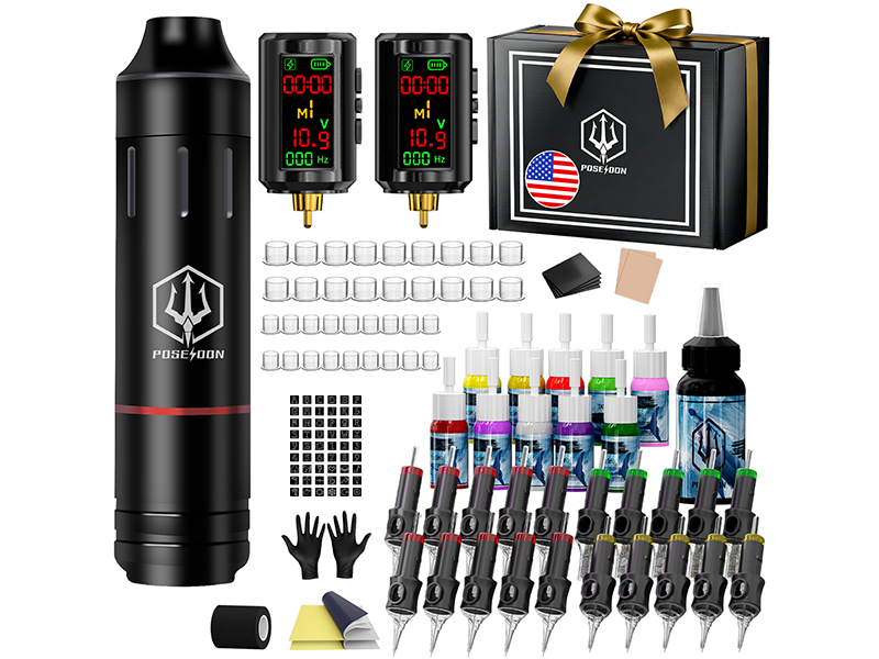Amazon.com: POSEIDON Cordless Tattoo Pen Kit with 2×1600mAh