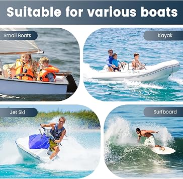 4 Feet Bungee Dock Lines for Boats, Heavy Duty Mooring Rope with Stainless Steel Clip & Adjustable Loop for Jet Ski, Pontoon, PWC, Kayak (Blue, 2 Pack)