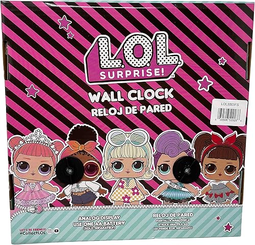 Miniatura 2 de Accutime Watch Corp LOL - Reloj de pared con marco bonito para regalo u oficina, decoración de pared para el hogar, 9.5 pulgadas