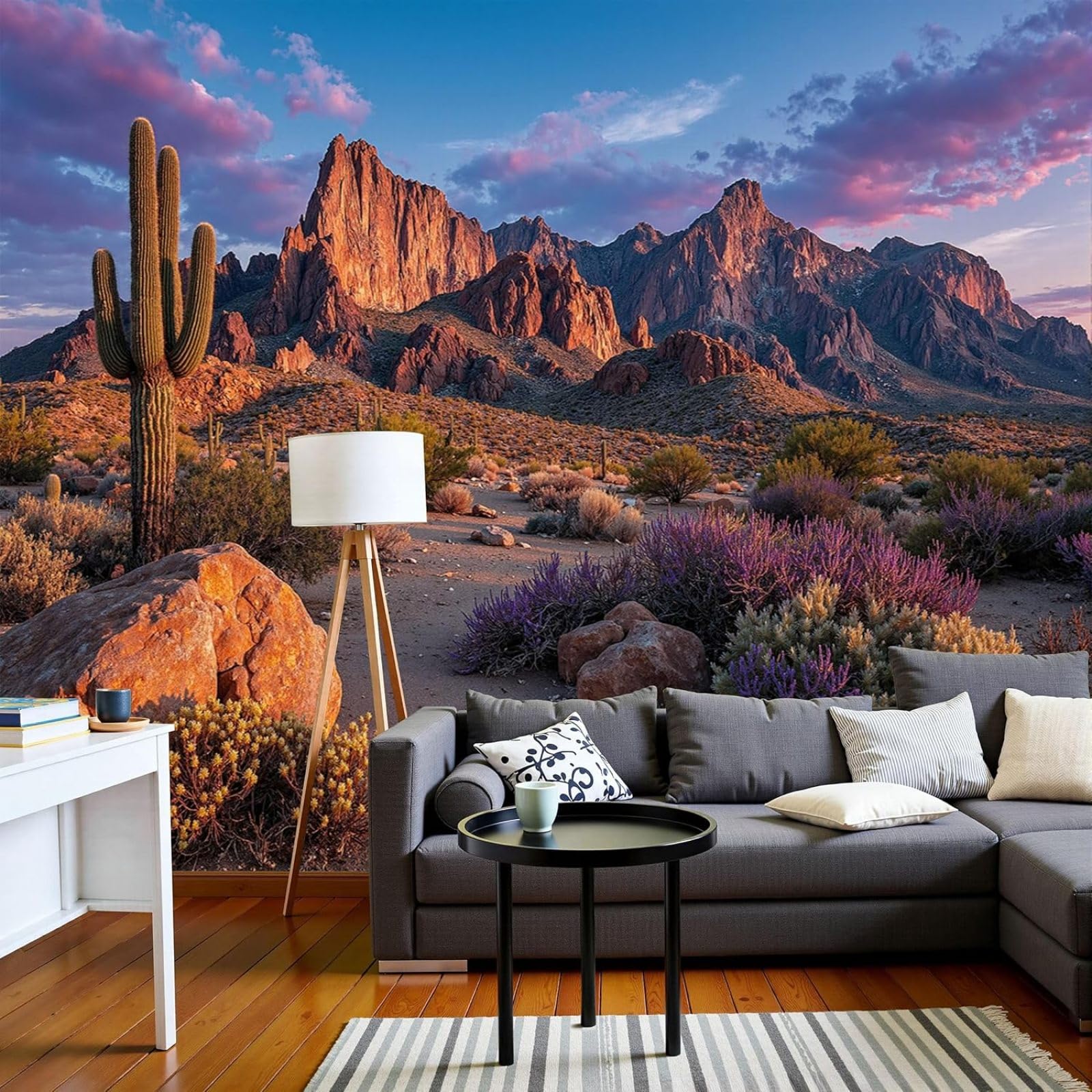kfjhgbdshhj Nature Desert Photo Wallpaper - Cactus Plant Wall Decor Modern Brown Non-Woven for Living Room Bedroom Children's Room Wall Decor, 300cm x 210cm Stickers - Frameless Painting - Poster