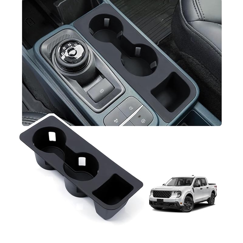 Porta-Copos para Ford Maverick 2022 a 2026 em Silicone com Organizador para Console Central Preto SENSHINE