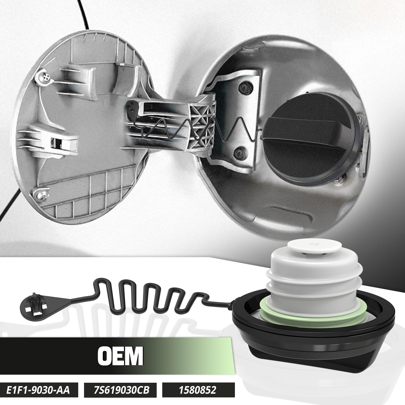 1PZ FR7-GZ1 Korek zbiornika paliwa Kompatybilny z Ford Fiesta Focus Transit Custom B-MAX Ranger 7S619030CB E1F1-9030-AA 1580852 Wysokiej jakości wodoodporne uszczelnienie odporne na korozję