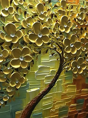 Miniatura 3 de YaSheng Art - Pintura al óleo pintada a mano sobre lienzo con flores blancas, pintura moderna para decoración interior del hogar, imagen de arte