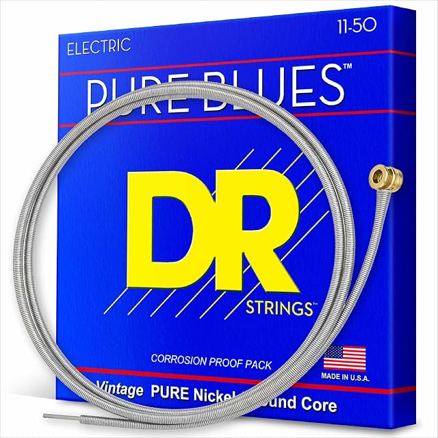DR Strings Handmade Strings PHR-11 PURE BLUES™ Pure Nickel Electric Guitar Strings: Heavy 1150, original version