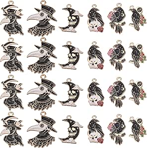 SUPERFINDINGS 30 Pcs Alliage Papillon Avec Crâne Pendentifs Argent Antique Style Tibétain Dangle Charms Vintage Pour Boucles D'Oreilles Colliers Bracelets Trou 2.3mm