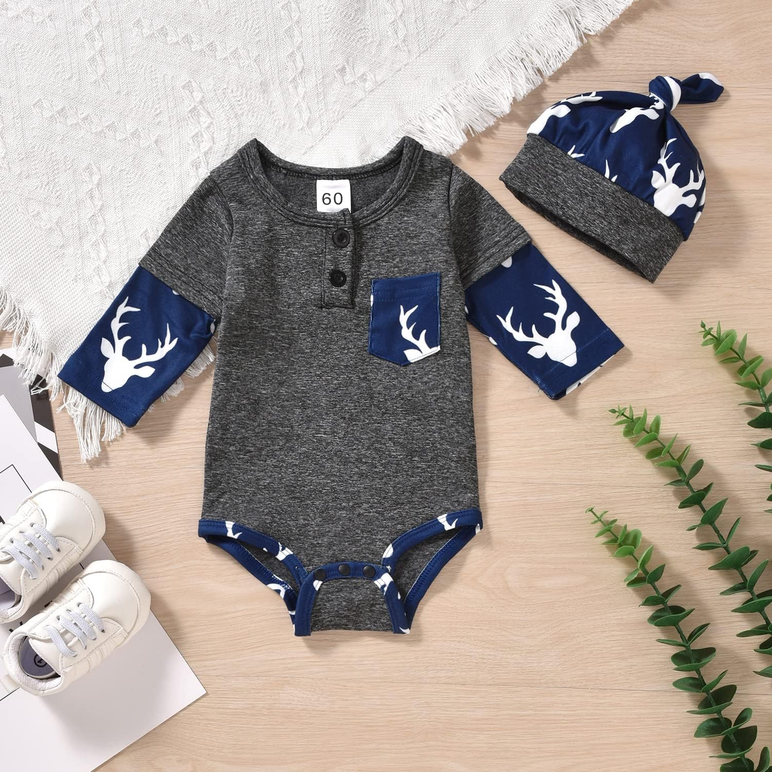 Aalizzwell Newborn Infant Baby Boys Fall Winter Outfit - Image 5