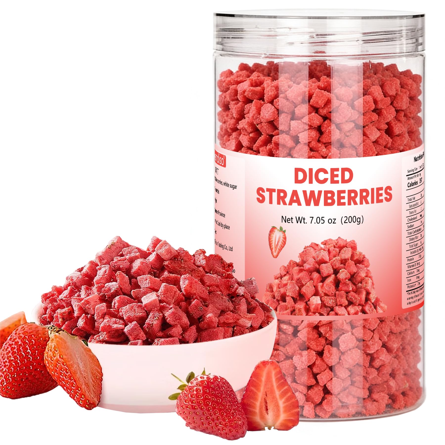 Dried Strawberries Pieces Crisps 7.05oz Dry Strawberry Dried Fruit Snacks Strawberry Crispy Food