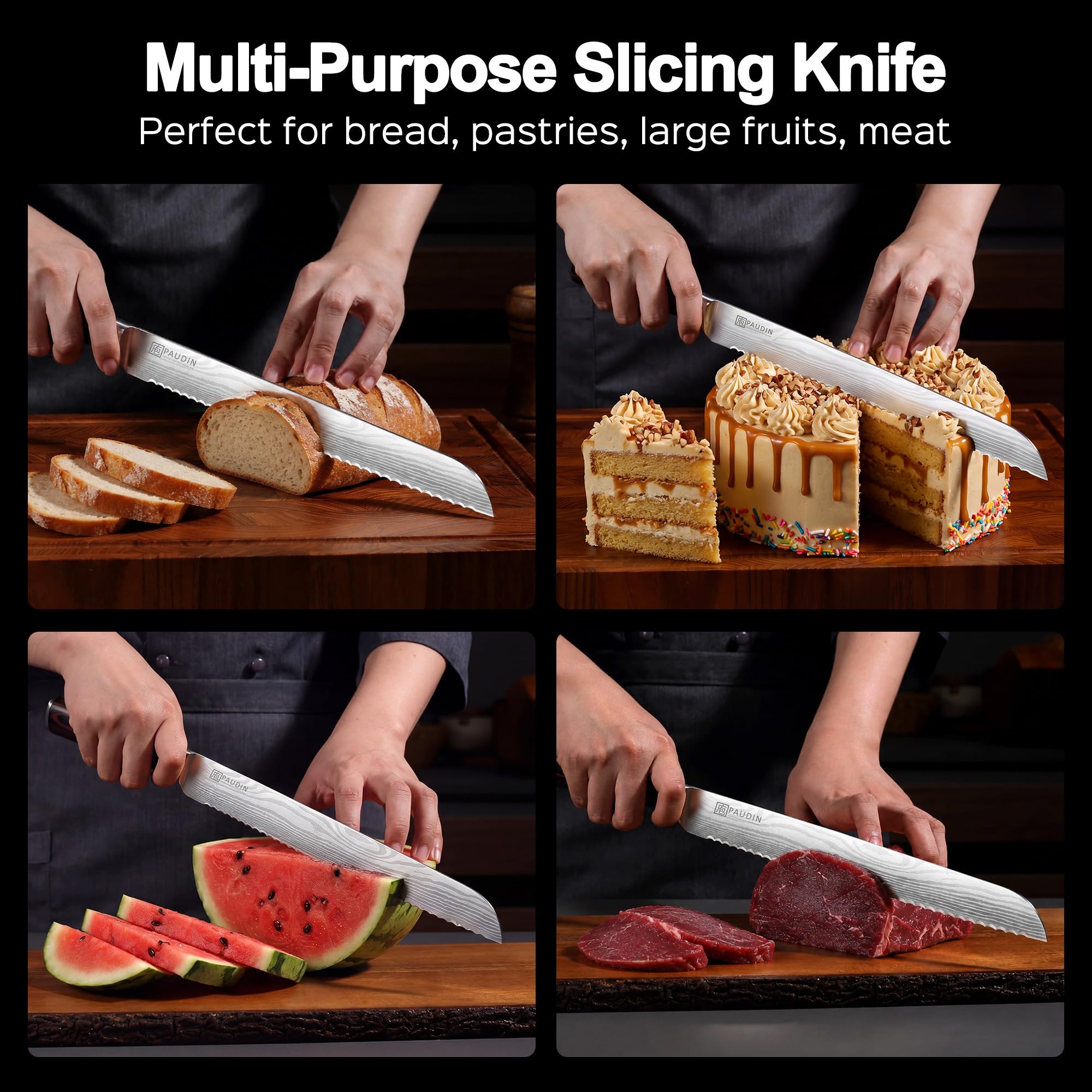 PAUDIN Bread Knife, 10 inch Serrated Knives, Bread Knife for Homemade Bread — Amazon image 6