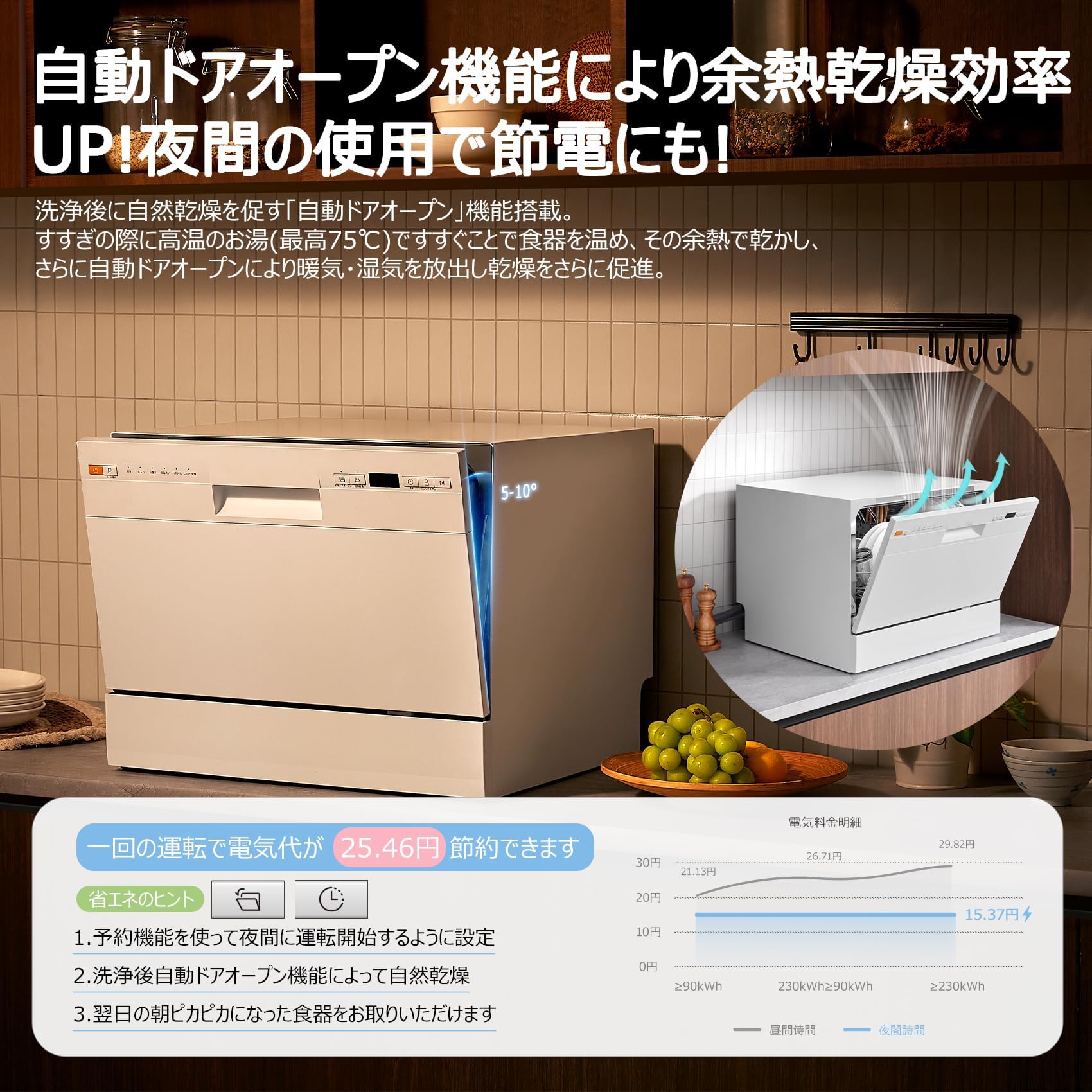Amazon.co.jp: 食洗機 工事不要 3~5人用 家庭用 大容量 30点入り