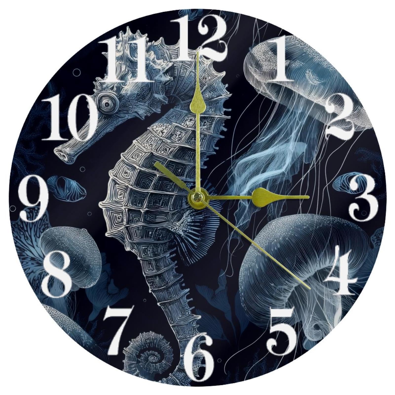 Horloge murale ronde pour cuisine et maison au style marin unique