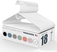 Vista 31 de Neaties Perchas de ropa súper resistentes, paquete de 20 (24 unidades), fabricadas en los Estados Unidos, capacidad de 10 libras, perchas