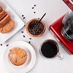 Nostalgia Cafetière programmable 12 tasses avec affichage LED, arrêt automatique & maintien au chaud, fonction pause et service, Rouge