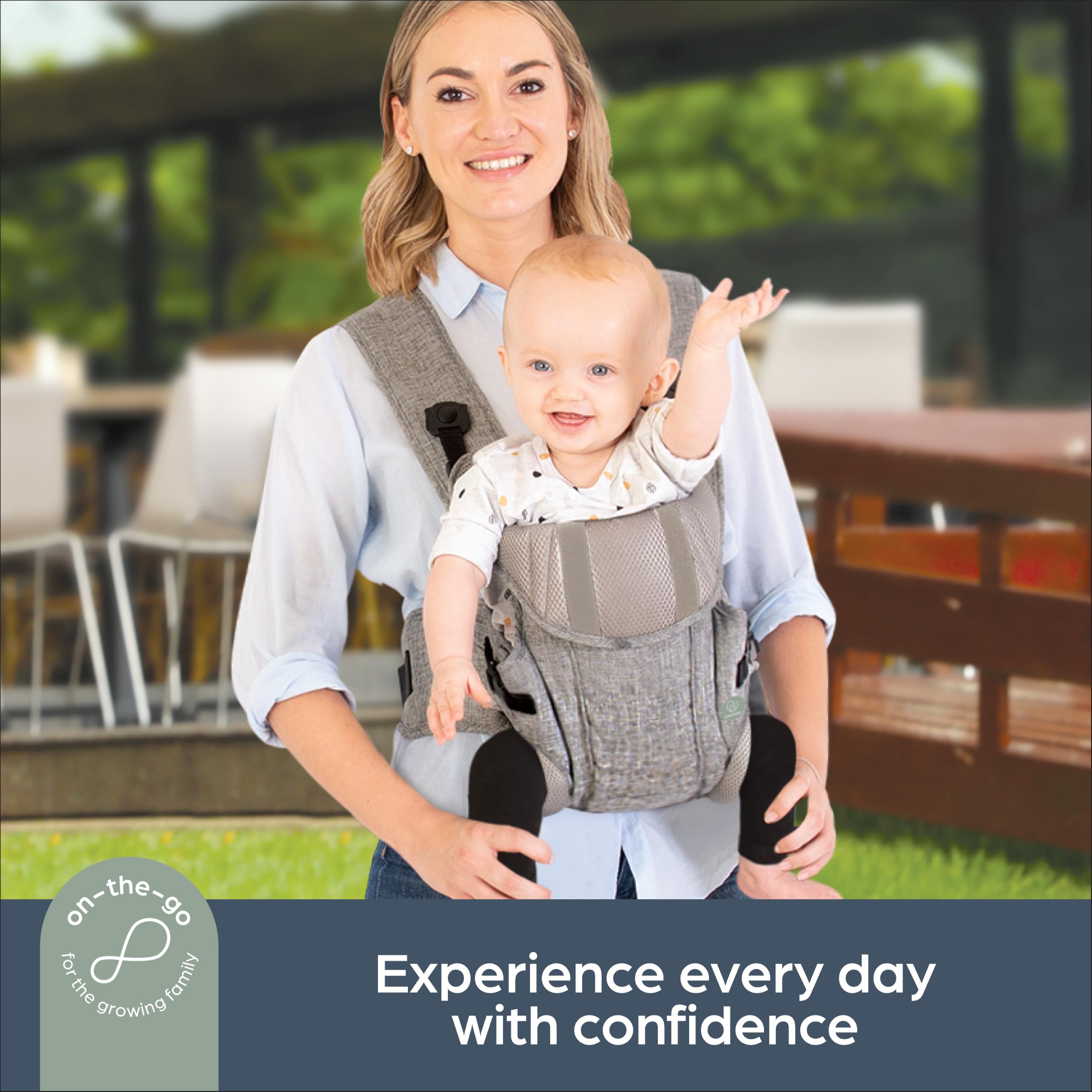Dreambaby Oxford - Marsupio regolabile 3 in 1, comodo ed elegante, per neonati e bambini, adatto per bambini da 3,4 a 15 kg (circa 3-12 mesi di età)